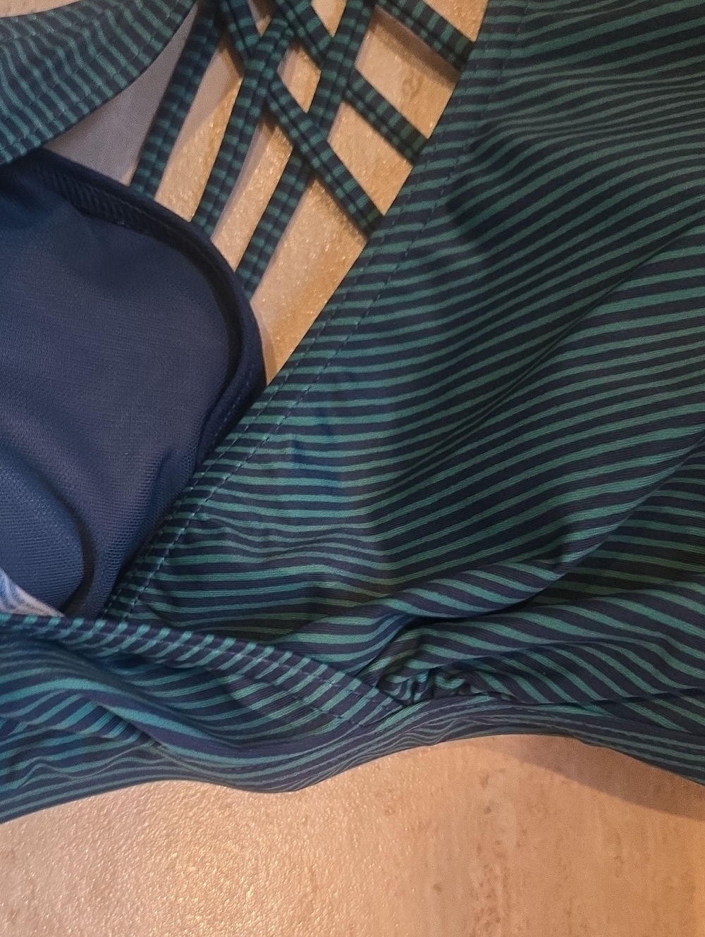 Prana Blue/Green Strappy Back Bikini Top - Picture 3 of 9